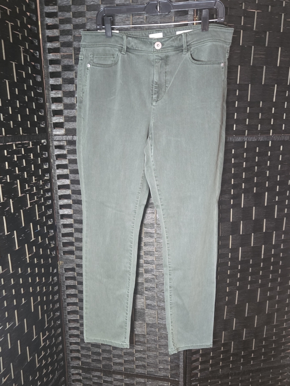J. Jill Authentic Fit Slim Ankle Green Denim Jeans Size 12 Pants NWT
